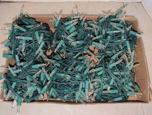lot 2213 image: Lot of Green String Lights with Clear Bulbs and Green Wire