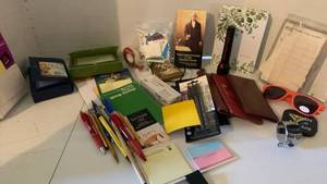 lot 2406 image: Mixed Office Supply Lot Labels, Pens, and more