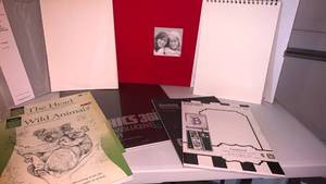 lot 2409 image: Scrap bookphoto album, sketch pads and more