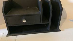 lot 2411 image: Black desk Storage Organizer with Drawer and Compartments