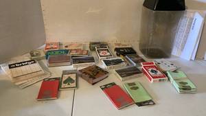 lot 2417 image: Playing cards and plastic bank with counter