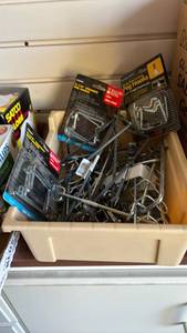 lot 2511 image: Lot of Metal Peg Hooks and Hardware Fasteners