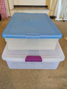 lot 2611 image: Sterilite ClearView Latch Storage Container 60 Qt 57L and smaller tote