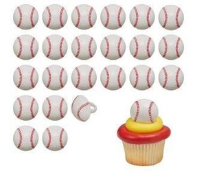 lot 10686 image: Decopac Baseball Cupcake Decoration Toppers, 24 Pack
