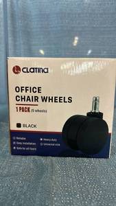 lot 2017 image: Clatina Office Chair Wheels 2.5 inch 5-Pack Black OCC25