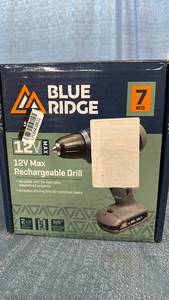 lot 2019 image: Blue Ridge 12V Max Rechargeable Drill 7 Bits 38 Keyless Chuck