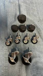 lot 2031 image: Assortment of Threaded Stem Mount Casters. Various Sizes.