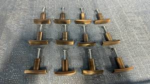 lot 2034 image: Lot of 12 Brass Drawer Pulls.