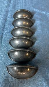 lot 2076 image: Lot of 6 Silver Cabinet or Drawer Pull Handles.