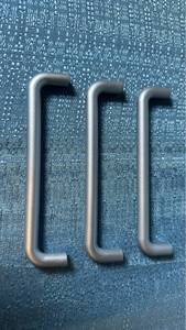 lot 2097 image: Lot of 3 Plastic Silver Cabinet or Drawer Pull Handles.