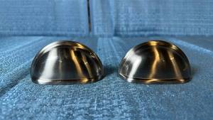 lot 2105 image: Two Chrome Cabinet or Drawer Pull Handles.