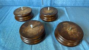 lot 2110 image: Lot of 4 Furniture Bun Feet. Threaded Mount.