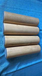 lot 2113 image: Set of 4 Wooden Furniture Legs. Natural Finish. Threaded Mount.