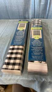 lot 3052 image: Achim Cordless Buffalo Check Roman Window Shade 27X64 - BlackWhite, LOT OF 2