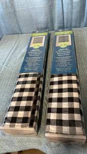 lot 3056 image: Achim Cordless Buffalo Check Roman Window Shade 29X64 - BlackWhite, LOT OF 2