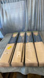 lot 3068 image: Achim Roman Indoor Cordless Ivory Polyester Blackout Window Roman Pleated Shade  33  W x 64  L, LOT OF 4