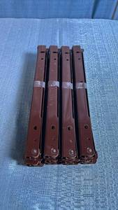 lot 8006 image: 8 Piece (Drawer) Set of 14 Roller Style Drawer Rails in Dark Brown