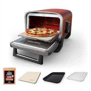 lot 62 image: Ninja Woodfire Pizza Oven  8-in-1 outdoor oven  5 Pizza Settings  Ninja Woodfire Technology  up to 700°F heat  BBQ smoker  electric - Retail $399