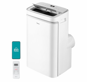 lot 65 image: Midea 14,000 BTU ASHRAE Portable Air Conditioner, Cools up to 450 Sq. Ft.10,000 BTU SACC Portable AC, Smart APP & Remote Control, Amazon Alexa & Google Assistant, with Dehumidifier & Fan mode - Retail $419