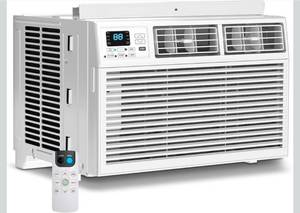 lot 73 image: Electactic Window Air Conditioner, 8000 BTU Window AC Unit, Cools up to 350 Sq.Ft., 6-in-1 Modes, 24H Timer, Energy Saving, Remote Control, Perfect for Bedroom, Apartment, Living Space, Office - Retail $228