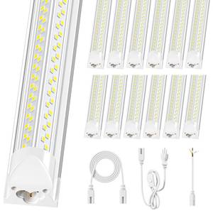 lot 82 image: ELEKICO 12 Pack Super Bright 100w 8ft Led Shop Light, 15000lm 5000k V Shape 8 Led Shop Lights 8ft, Linkable 96 8 Foot Shop Lights for Garage Workshop Shop Warehouse Lighting - Retail $206