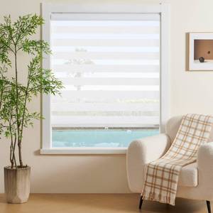 lot 84 image: JIANGPIN TEXTILE Cordless Zebra Blinds for Indoor Windows Free-Stop Zebra Shades Dual Layer Light Filtering Sheer Shades Roller Window Blinds for Home (64 W X 72 H, White) - Retail $105