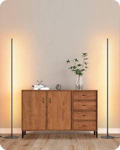lot 93 image: EDISHINE 2 Pack 57.5 Floor Lamp with Remote, Dimmable & 7 CCT Adjustable - Retail $100