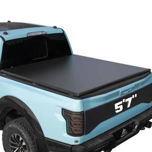 lot 100 image: Truck Bed Tonneau Cover Compatible with Dodge Ram 1500(2009-2026) Classic&New 5.7 ft Short Box wo Rambox, Soft Roll Up Style - Retail $180