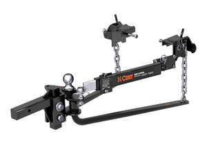 lot 115 image: CURT 17063 Round Bar Weight Distribution Hitch with Sway Control, 14,000 lb1,000-1,400 lb Tongue Weight, Lubrication Zerk, Forged Spring Bars, 2 Shank, Pre-Torqued 2-516 Ball - Retail $366