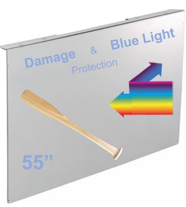 lot 124 image: VizoBlueX 55 inch Blue Light and Damage TV Screen Protector. Protection Shield & Anti-Blue Light Filter Blocking UV for LCD LED 4K OLED QLED (48.4 x 28.5 inch) - Retail $209