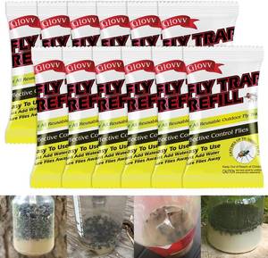lot 2219 image: 10 Pack Fly Bait, Fly Trap Refills Packet Work with All Reusable Flies Trap
