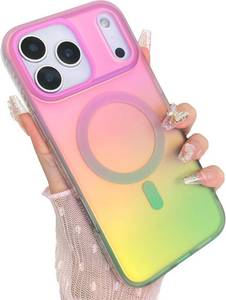 lot 2224 image: Cute Case for iPhone 17 Pro Max Case, Iridescent Pink & Green