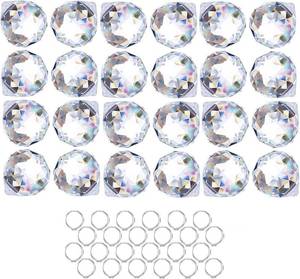 lot 2231 image: 24pcs Clear Crystal Ball Prism Suncatcher Rainbow Pendants Maker,20mm
