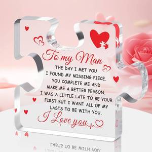 lot 2239 image: Birthday Gifts for Boyfriend Men to My Man Acrylic Block Puzzle