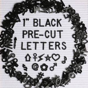 lot 2240 image: Black 1-Inch Letter Board Letters, 378 Pcs Plastic Felt Letters for Message