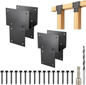 lot 2243 image: 2 Pack 6x6 (Actual 5.5x5.5) Post Caps Tie Bracket Stainless Steel Bracket