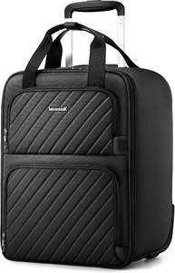 lot 2255 image: $80 LUGGEX Underseat Carry On Bag, Softside, Black, 17