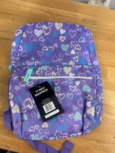lot 2258 image: 17in Heart Backpack - Purple