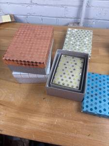 lot 2259 image: 3 Sets of 3 Nesting Gift Boxes - 9 total boxes