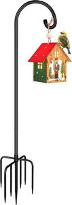 lot 2267 image: Shepherd Hook 60-Inch Heavy-Duty Garden Stake for Bird Feeder & Baskets