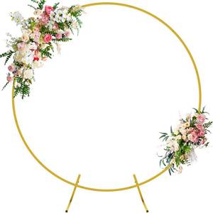 lot 2268 image: Wokceer Round Backdrop Stand 5FT Gold Metal Circle Balloon Arch Frame