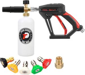 lot 2269 image: Tool Daily Short Pressure Washer Gun with Foam Cannon, 14 Quick Connect
