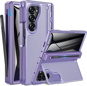 lot 2278 image: Caka for Samsung Galaxy Z Fold 6 Case with S Pen Holder & Kickstand Purple