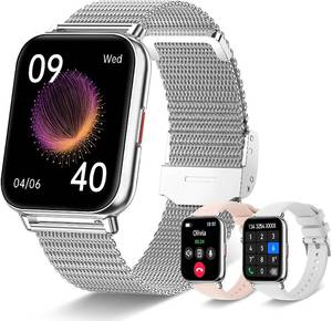 lot 2279 image: Iaret Smart Watch for Women, 1.85 HD Touch Screen, Call, Waterproof, Silve