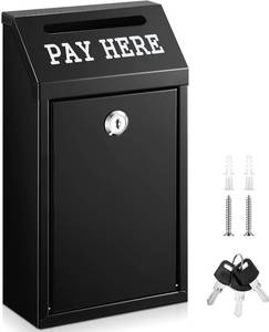 lot 2280 image: Yaocom Metal Money Cash Box,Black,10.2 X 5.7 X 2.8 Inch