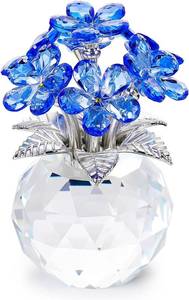 lot 2293 image: YWHL Blue Crystal Forget Me Not Flower Gifts, Glass Flower Bouquet Figurine