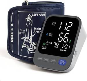lot 2301 image: $80 FDA-Cleared Blood Pressure Monitor, Large Black LCD BP Machine, Wide Cu