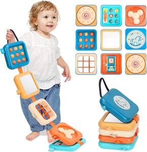lot 2303 image: Montessori Busy Board Cube - Travel Toys for Toddlers, Fidget Cube