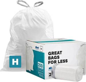 lot 2321 image: Plasticplace Custom Fit Trash Bags for Simplehuman Code H 8-9 Gallon 200 ct