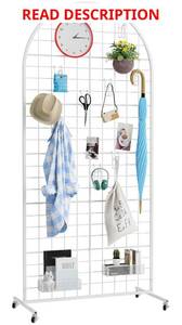 lot 2324 image: $48 Aseem Metal Grid Wall Panels Display Stand Black Movable 2.6x5.8FT, 1PC